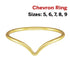 14k Gold Filled Chevron Ring, 5 Sizes, (GF-797)